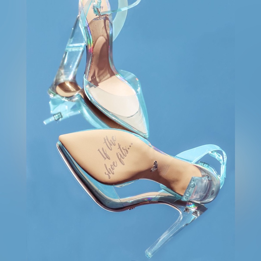 NIB Aldo x Disney Cinderella Glass Slipper Heels Size 8 - Picture 3 of 7